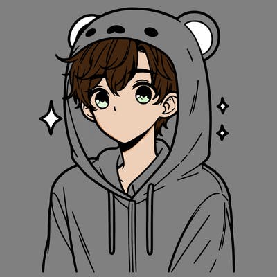 a 17 year old boy in a cute animal hoodie