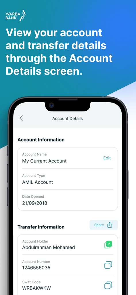 SiDi - Interface do aplicativo SiDi mostrando informações da conta e detalhes da transferência, incluindo nome e número do titular da conta