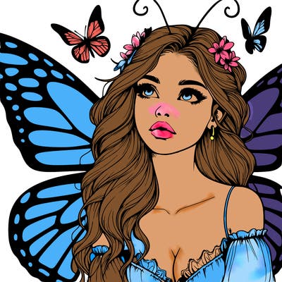 butterfly fairy realistic girl