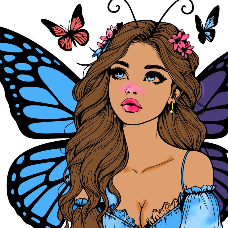 butterfly fairy realistic girl