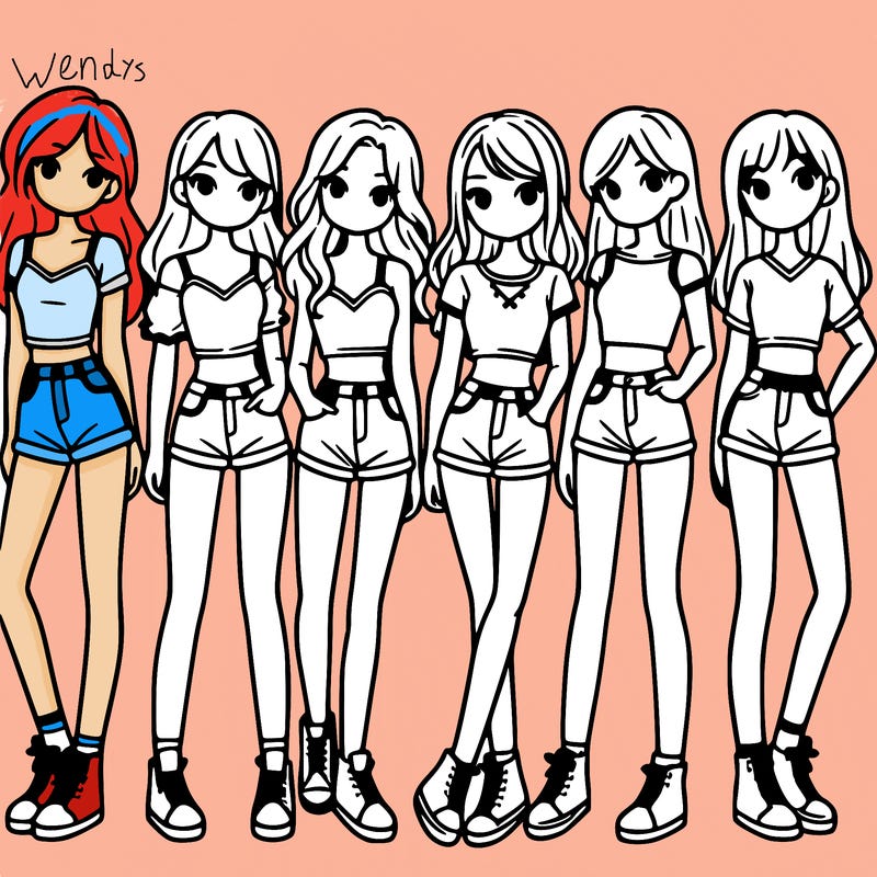 a group of girls wearing crop tops and shorts