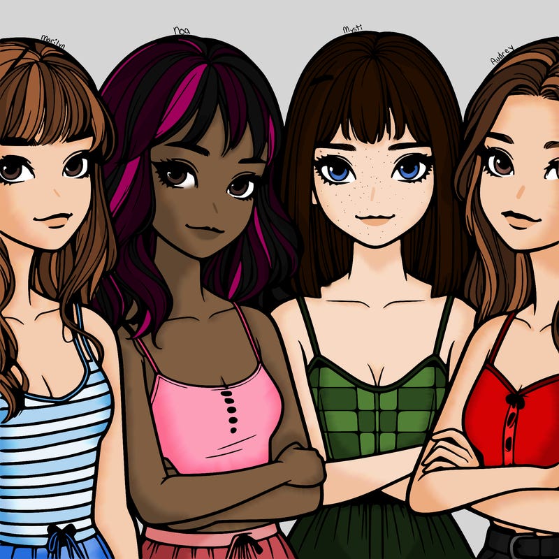 four realistic girls