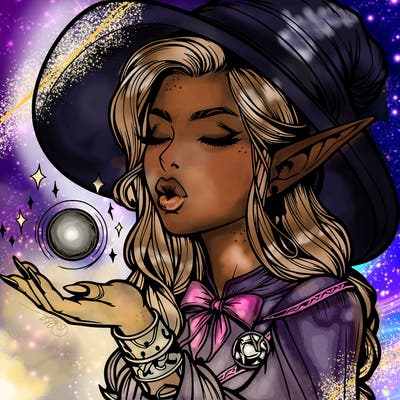 realistic elf casting a spell with lips