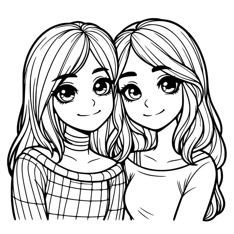 two girl friends realistic
