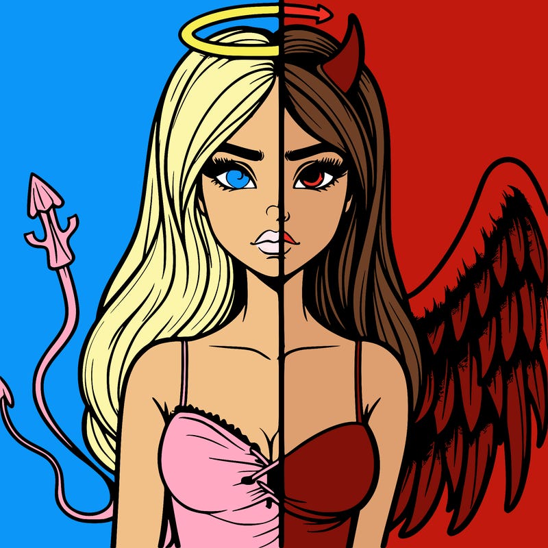 devil vs angel realistic girl