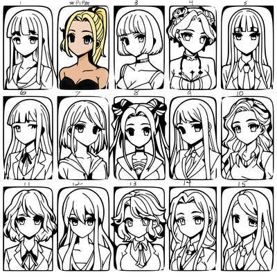 girls that look diffrent anime