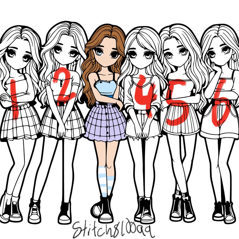 a group of girls realistic