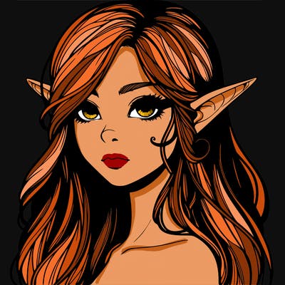 elf girl realistic dark fantasy