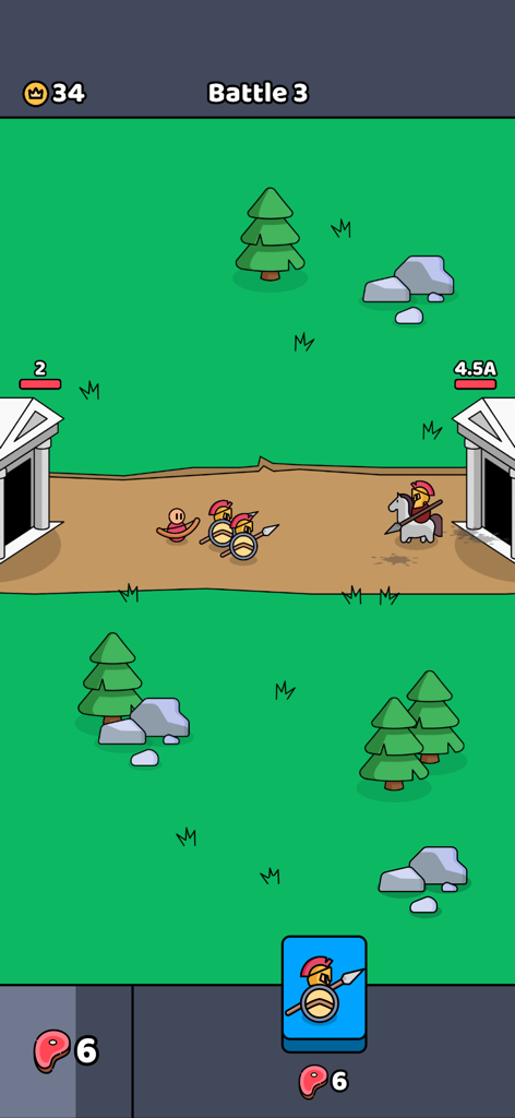 We Are Warriors! - A battle scene in the Iron Age from the game We Are Warriors featuring Spartan spearmen and cavalry.