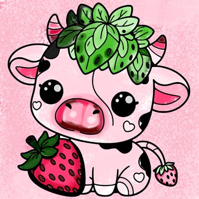 cute strawberry cow