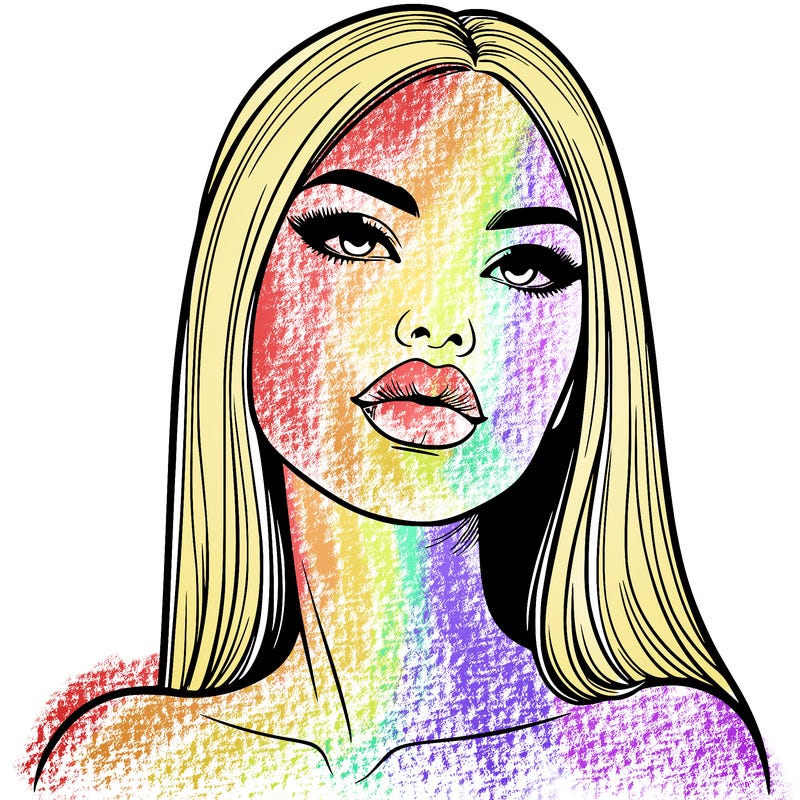 realistic woman with full lips