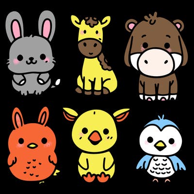 cute animal stickers