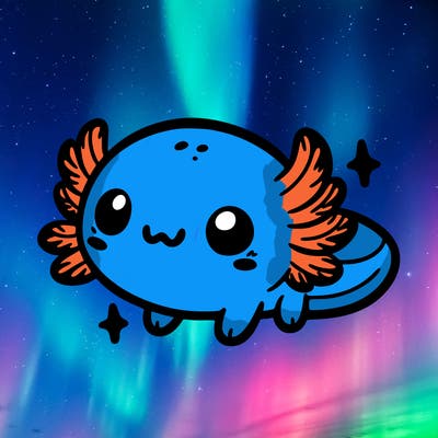 cute easy baby axolotl