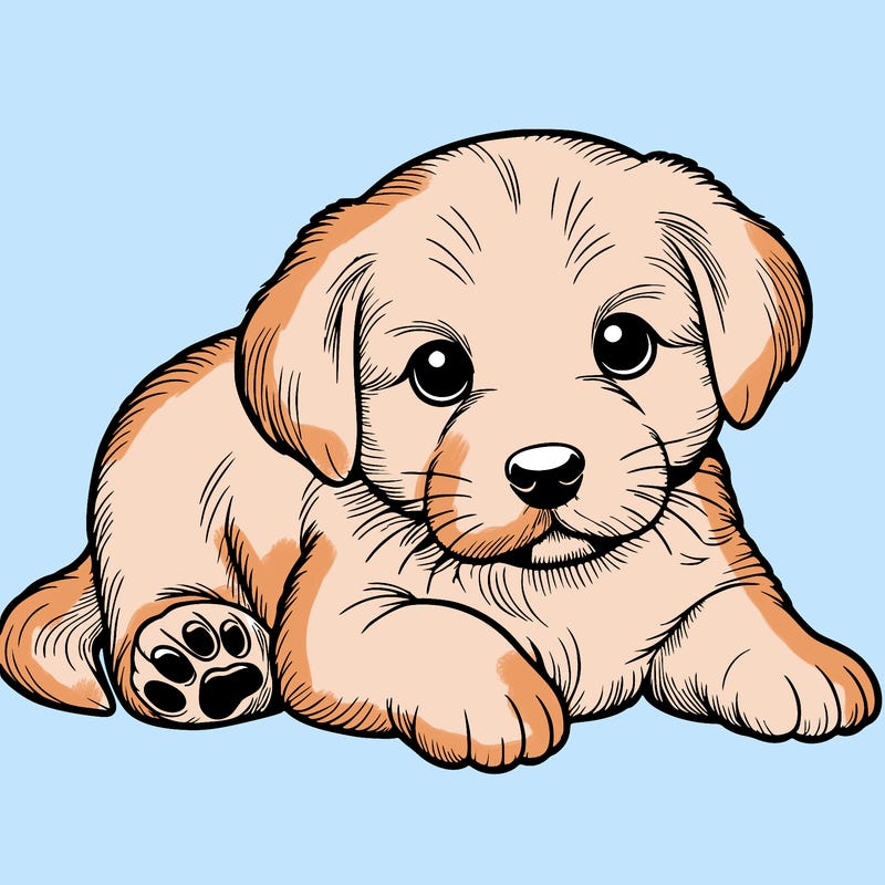 a cute realistic puppy