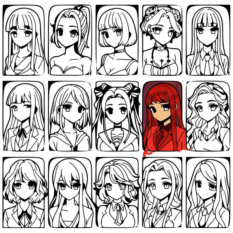 girls that look diffrent anime