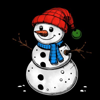 realistic christmas snowman