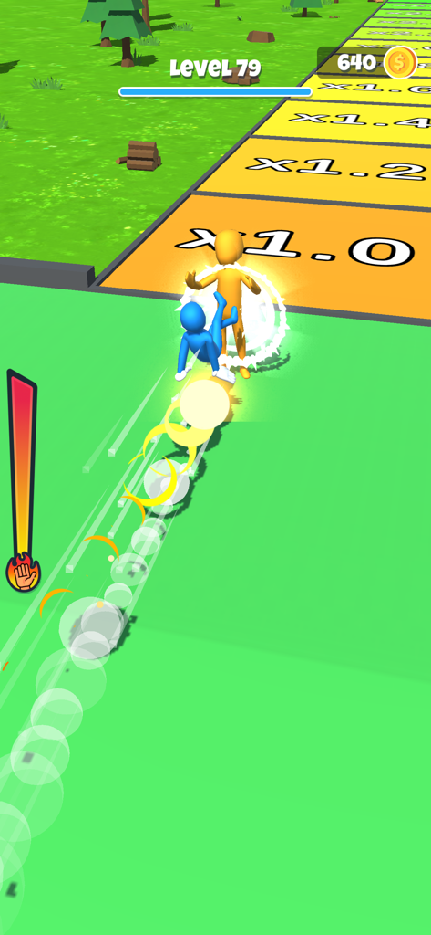 Slap And Run - A blue character slapping an orange character at the end of a level in the game Slap And Run