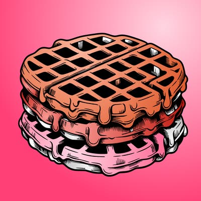 waffle in a detailed and realistic style