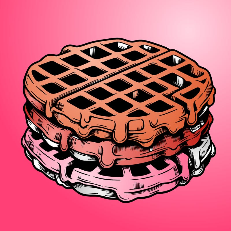waffle in a detailed and realistic style