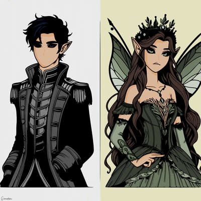 realistic fae royalty couple