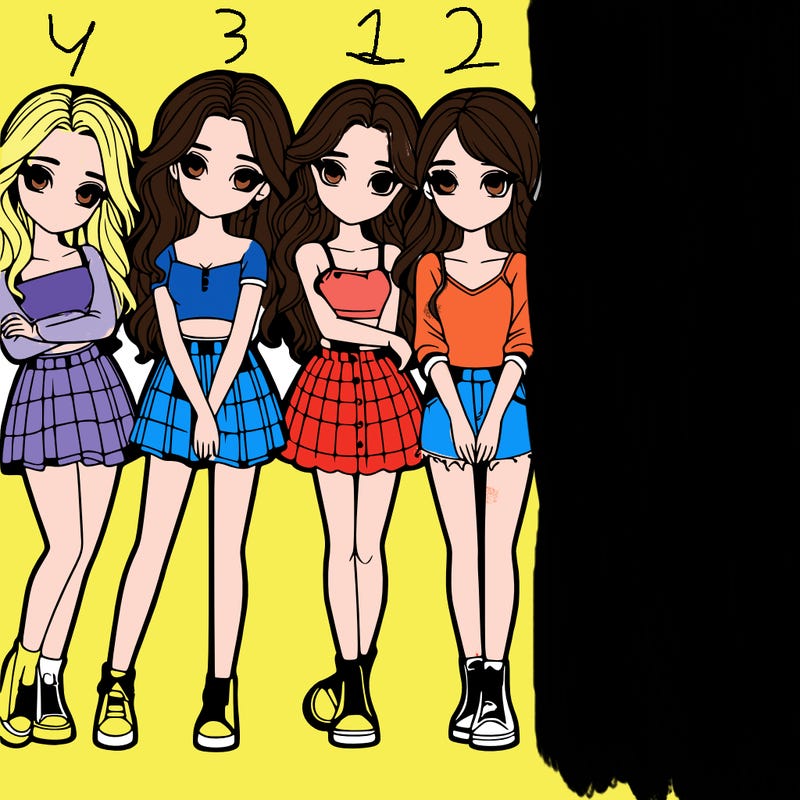 a group of girls realistic