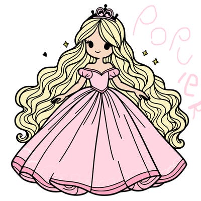 princess with flowing dress