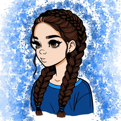 realistic girl with braids