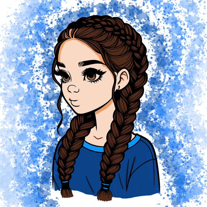 realistic girl with braids