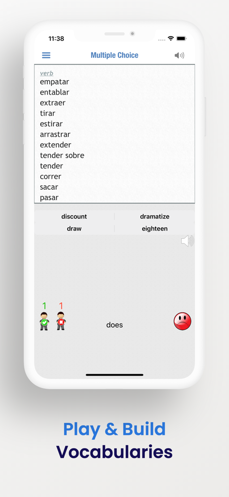 Spanish Dictionary + - Spanish vocabulary building multiple choice game