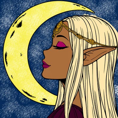 a realistic moon elf