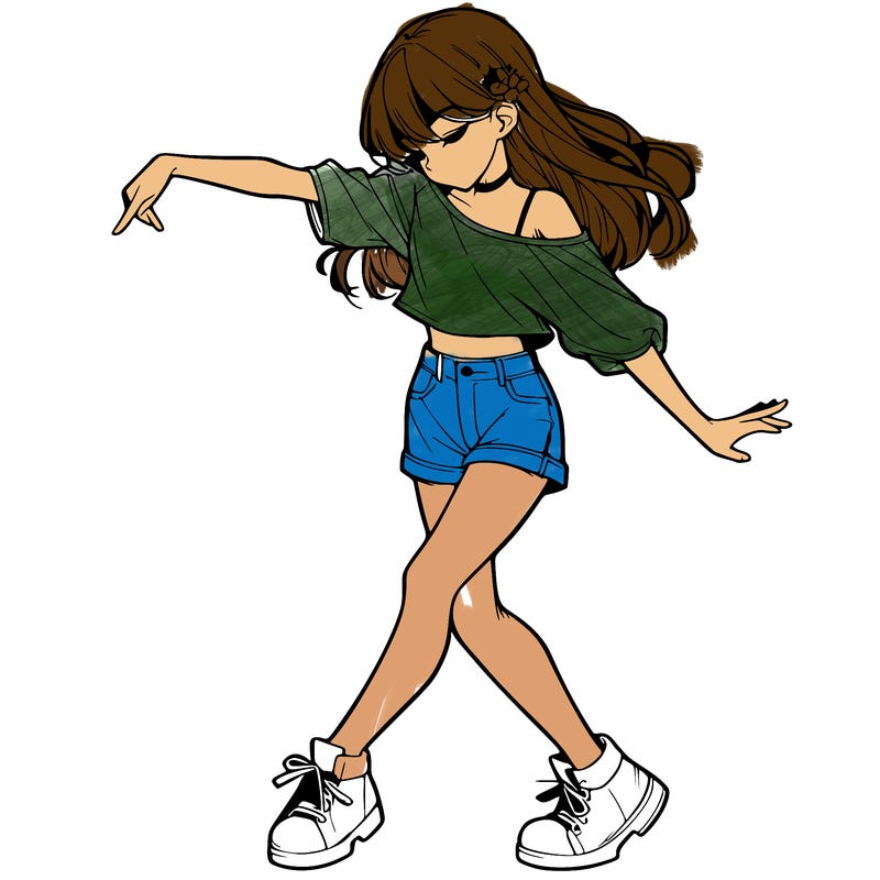 realistic girl danceing