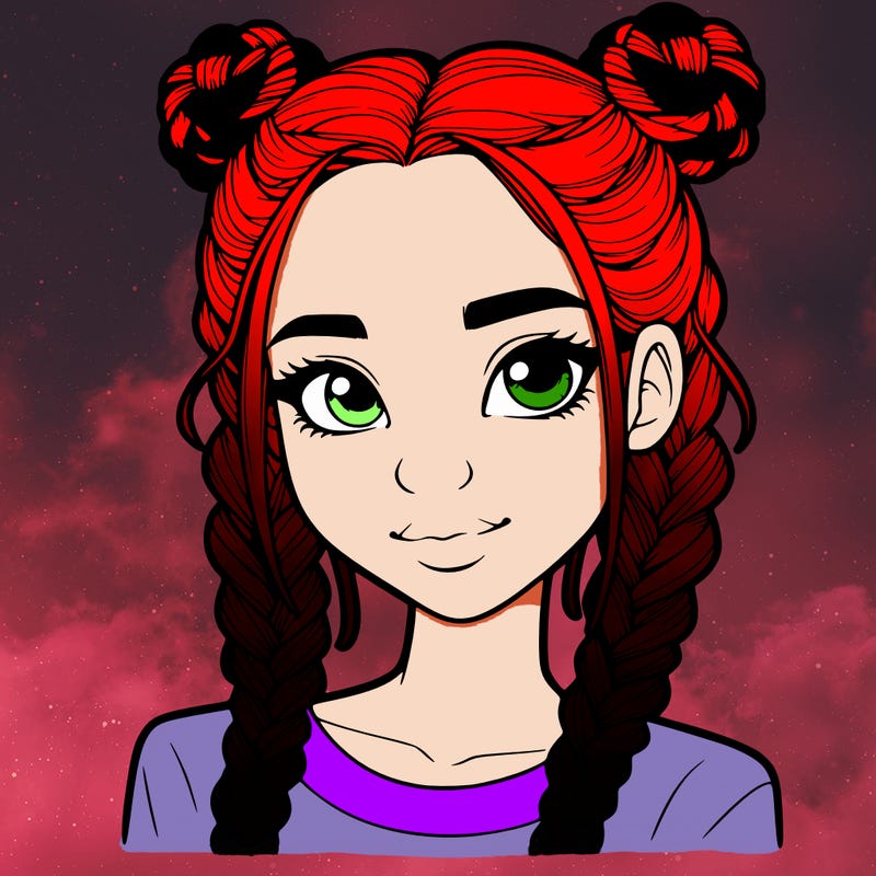 realistic girl with braids