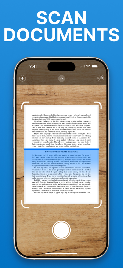 Smart Printer App for HP Smart - スマートプリンターアプリによってドキュメントがスキャンされていることを示すスマートフォンの画面