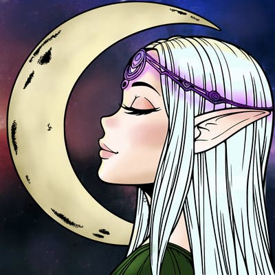 a realistic moon elf