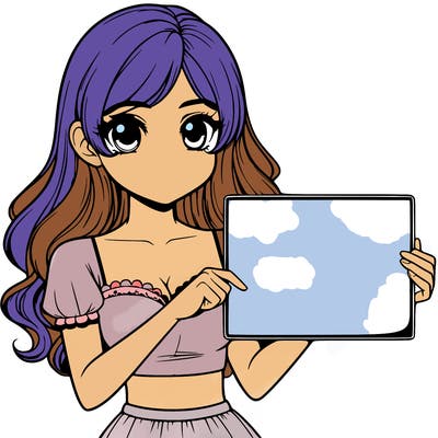 realistic pretty girl holding blank sign