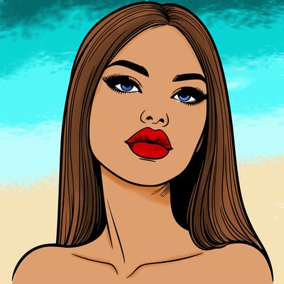 realistic woman with full lips