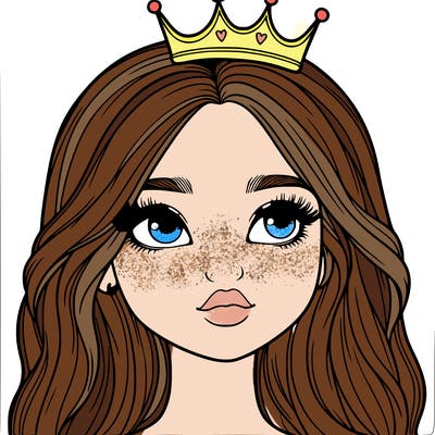 a realistic girl with a crown on
