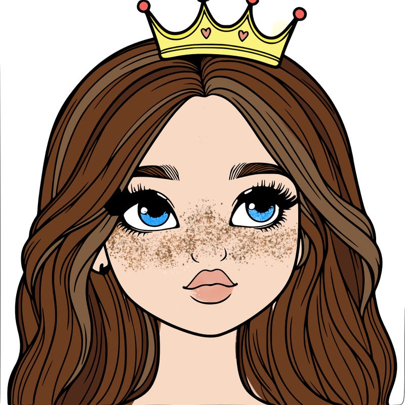 a realistic girl with a crown on