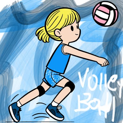 a girl playing volleyball