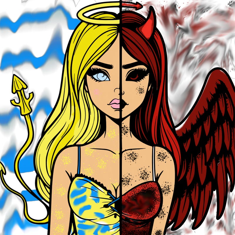 devil vs angel realistic girl