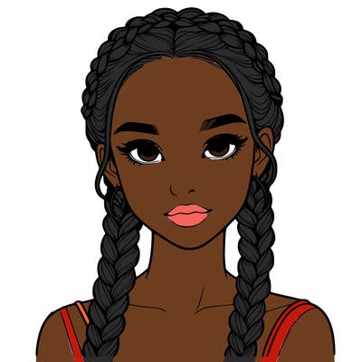 realistic girl with braids