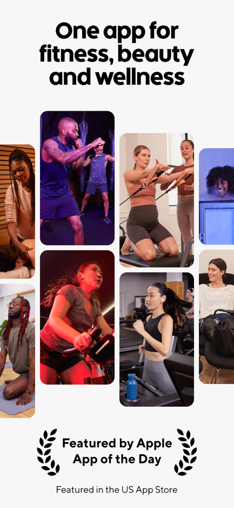 ClassPass: Fitness, Spa, Salon - ClassPass app screenshot showing a variety of fitness and wellness activities and Apple App of the Day badge