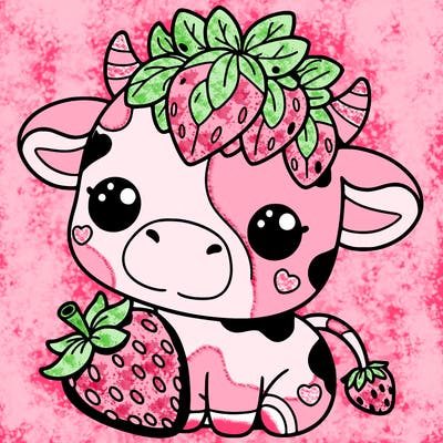 cute strawberry cow