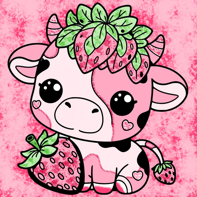 cute strawberry cow