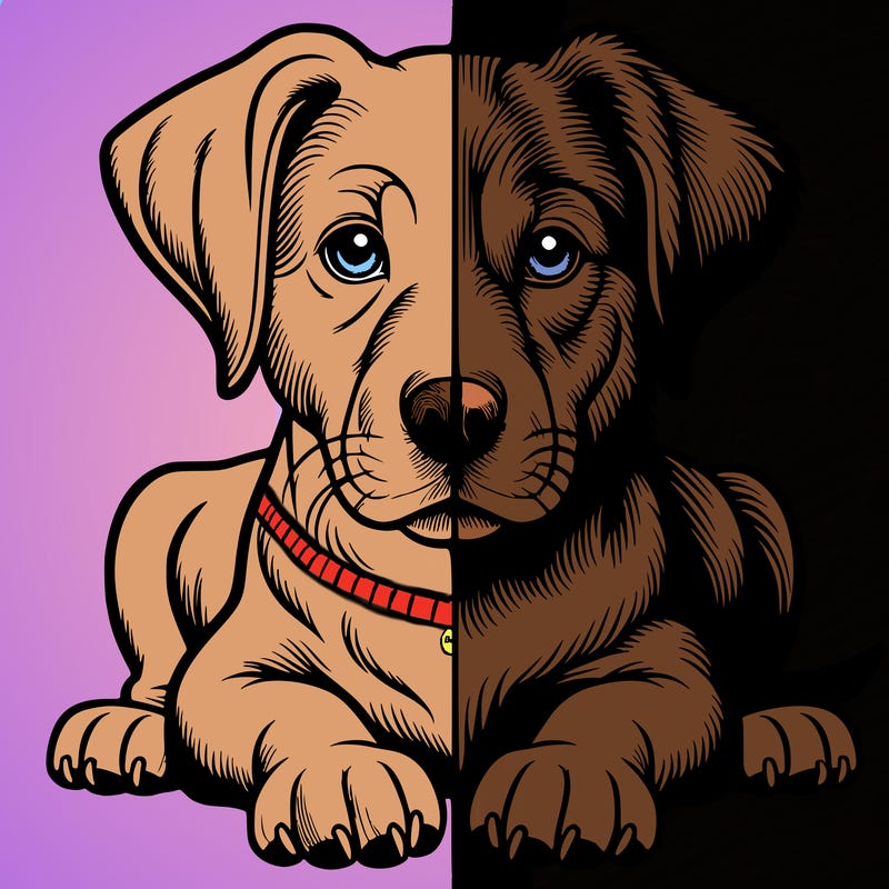 realistic dog split picture