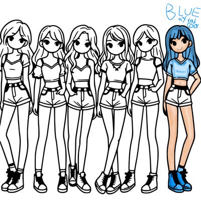 a group of girls wearing crop tops and shorts