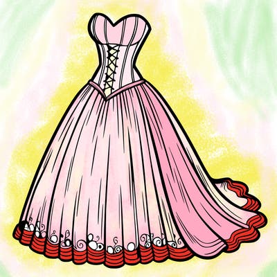 wedding dress-corset and a long and flowy skirt