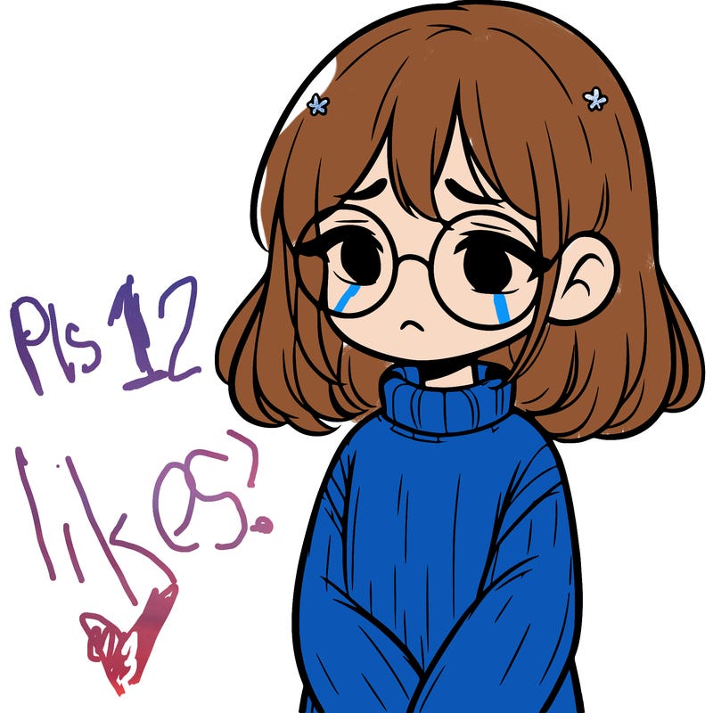 sad girl with glasses in a sweater