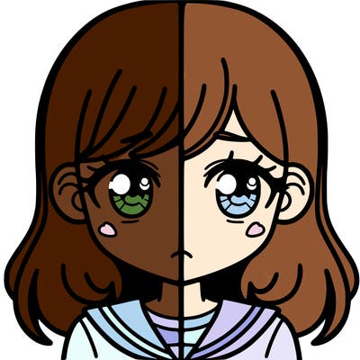a split of a girl