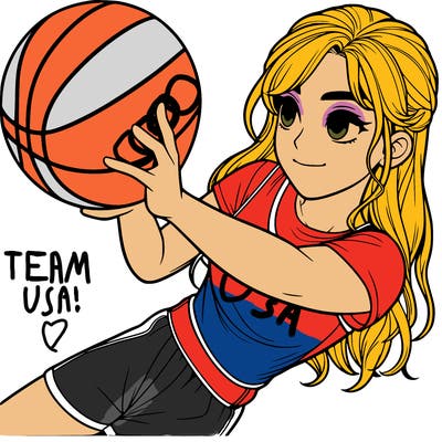 realistic girl playing basketball